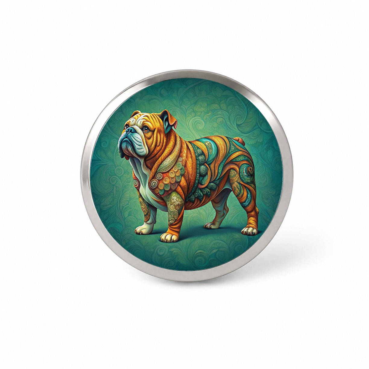 Bulldog Dog Art Nouveau Novelty Hat Backpack Lapel Pin