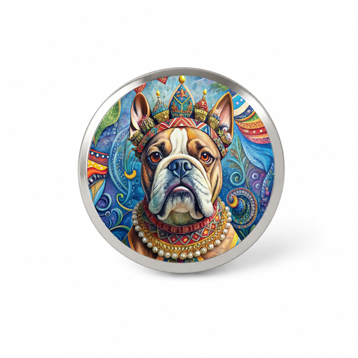 Bulldog Dog French Bohemian Art Novelty Hat Backpack Lapel Pin
