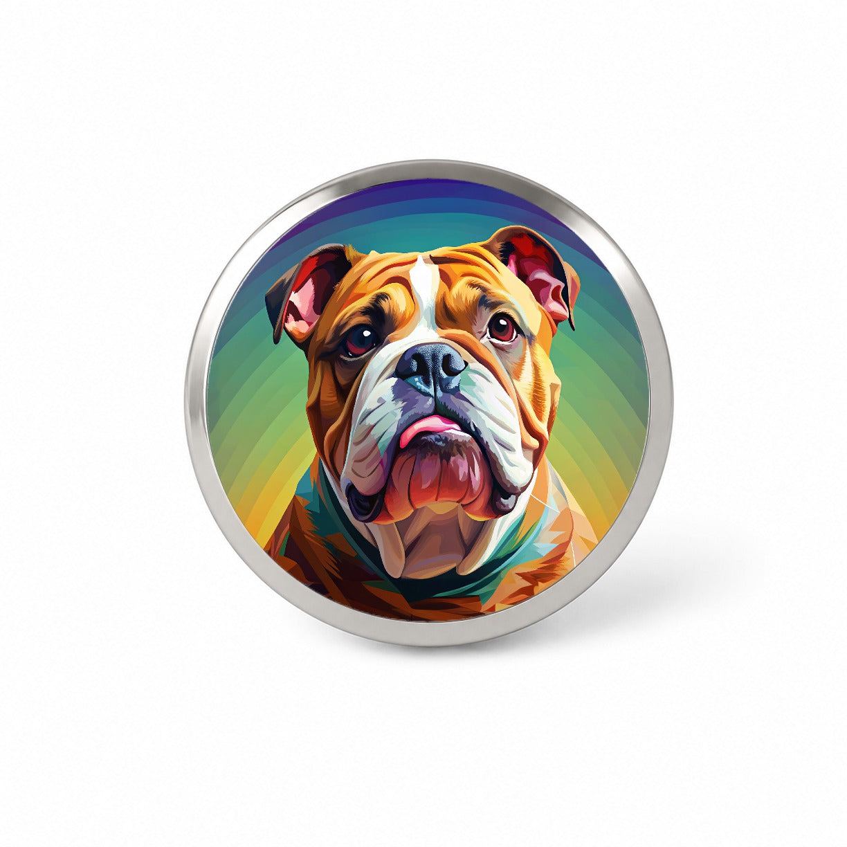 Bulldog Dog Pop Art Novelty Hat Backpack Lapel Pin