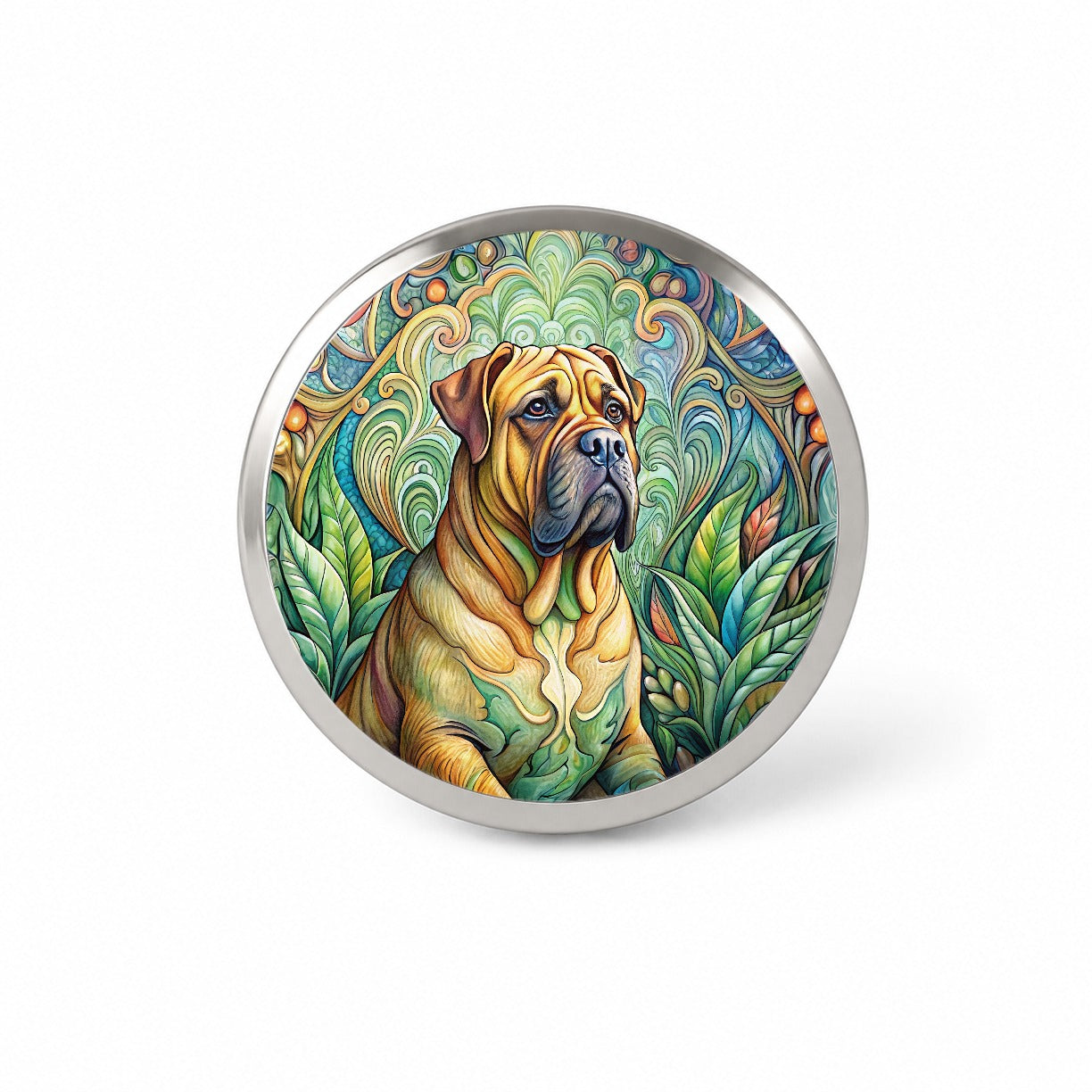 Bullmastiff Dog Art Nouveau Novelty Hat Backpack Lapel Pin
