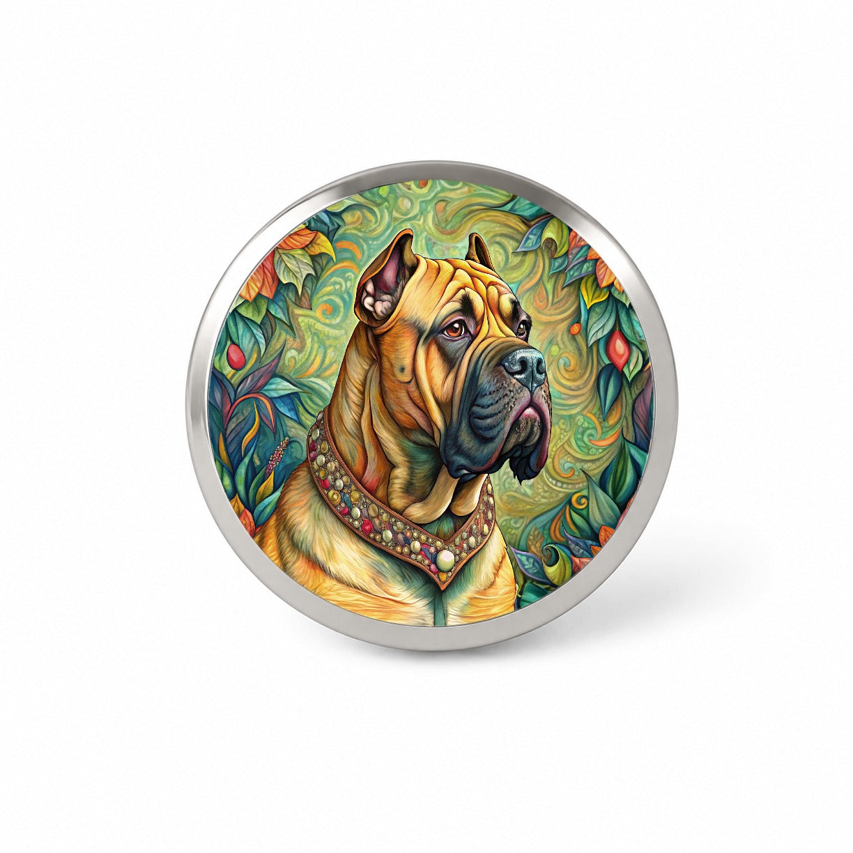 Bullmastiff Dog French Bohemian Art Novelty Hat Backpack Lapel Pin