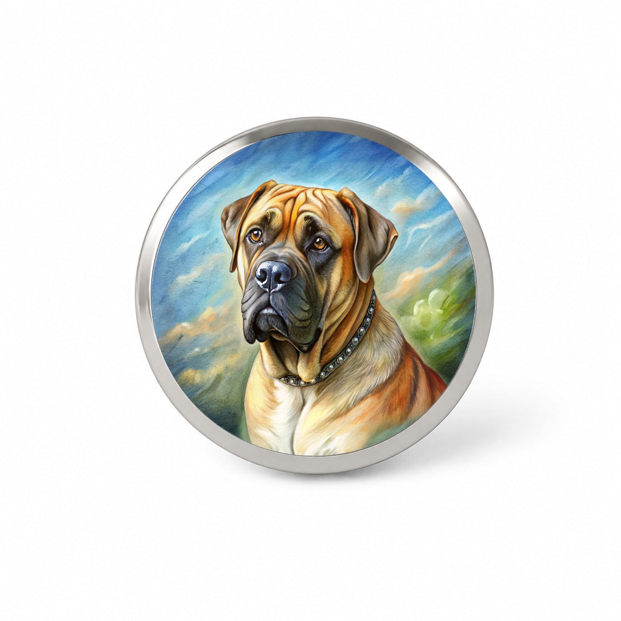 Bullmastiff Dog Illustration Novelty Hat Backpack Lapel Pin