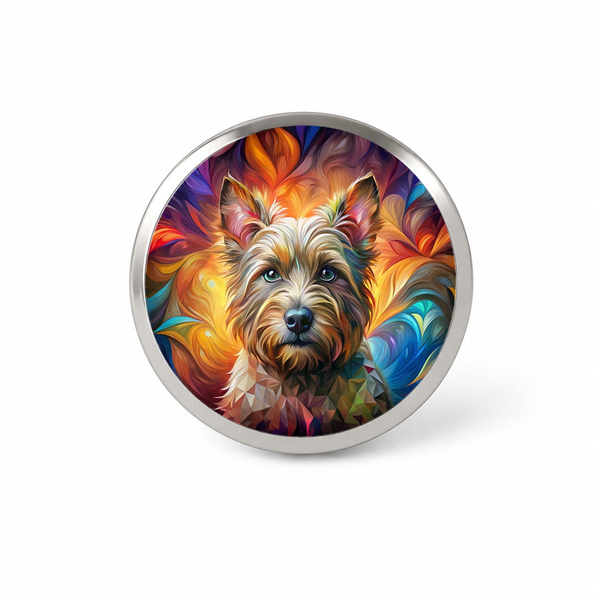 Cairn Terrier Dog Abstract Art Novelty Hat Backpack Lapel Pin