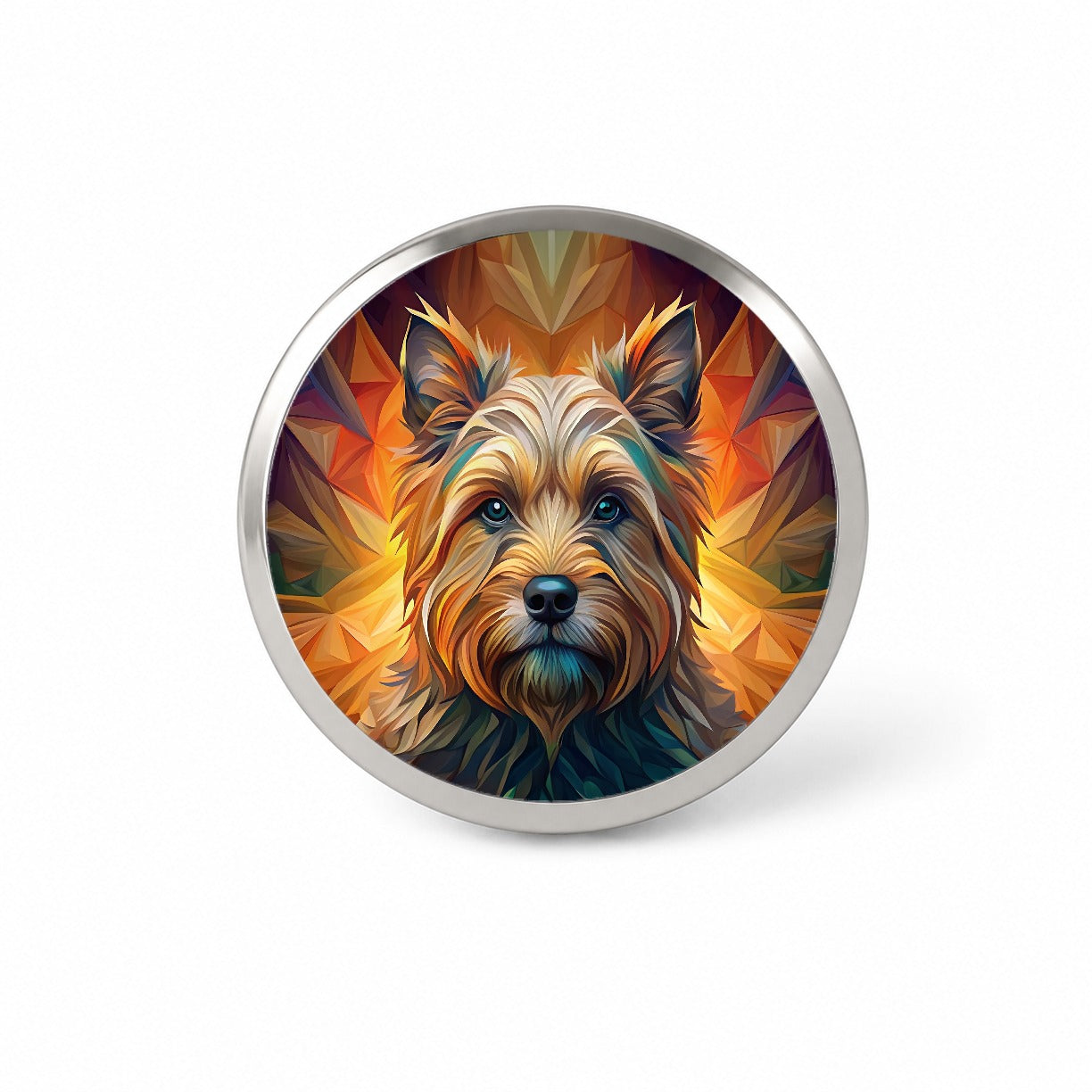 Cairn Terrier Dog Abstract Stylized Art Novelty Hat Backpack Lapel Pin