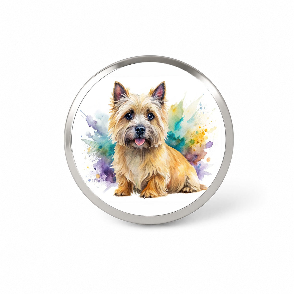Cairn Terrier Dog Watercolor Style Novelty Hat Backpack Lapel Pin