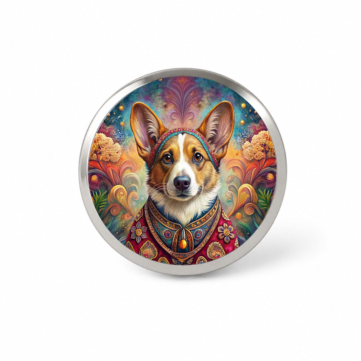 Cardigan Welsh Corgi Dog Bohemian Art Novelty Hat Backpack Lapel Pin