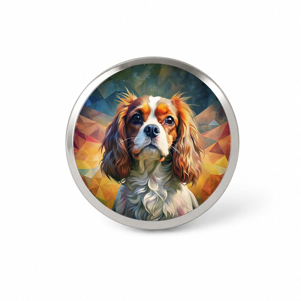 Cavalier King Charles Spaniel Dog Abstract Art Novelty Hat Backpack Lapel Pin