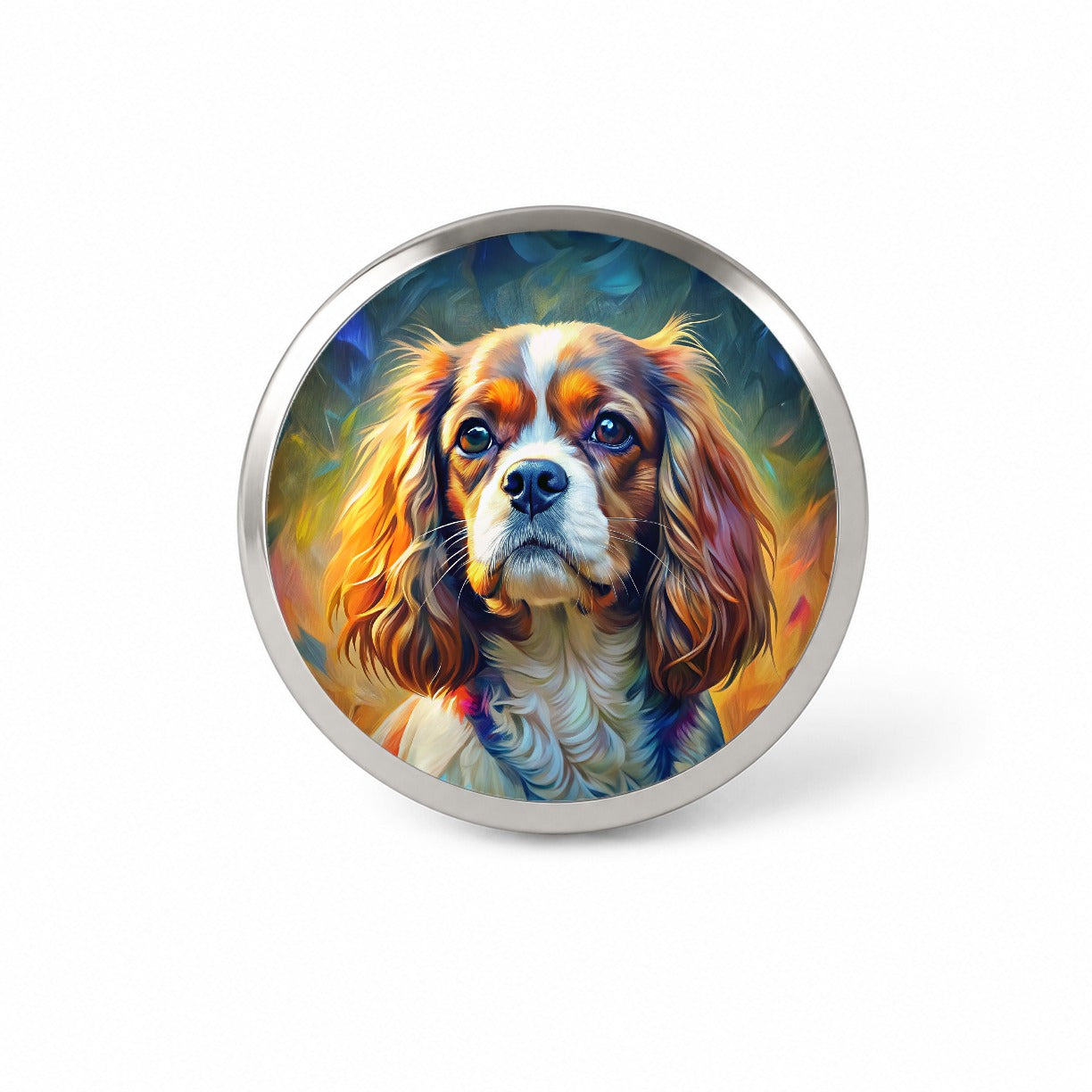 Cavalier King Charles Spaniel Dog Expressionism Art Novelty Hat Backpack Lapel Pin
