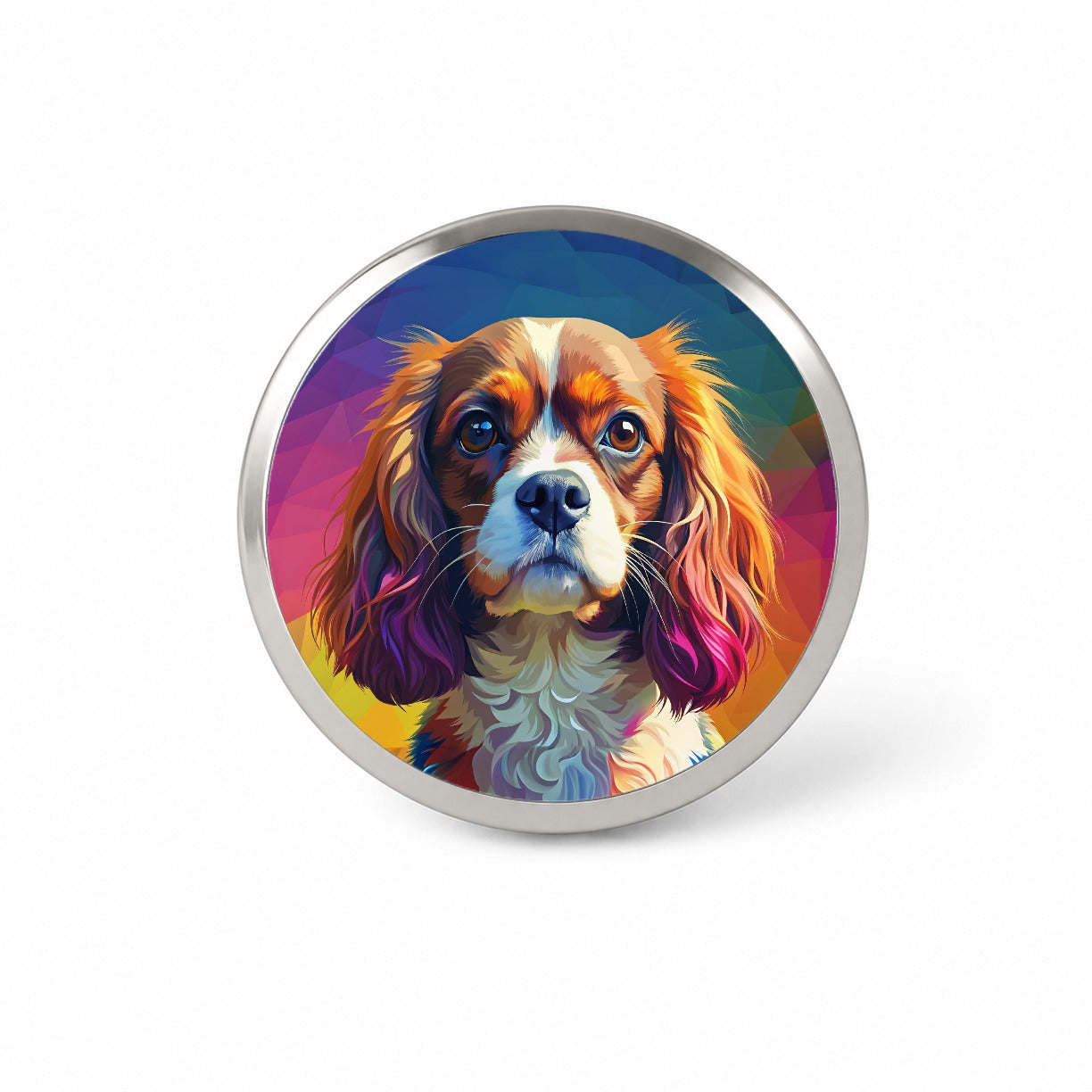 Cavalier King Charles Spaniel Dog Pop Art Novelty Hat Backpack Lapel Pin