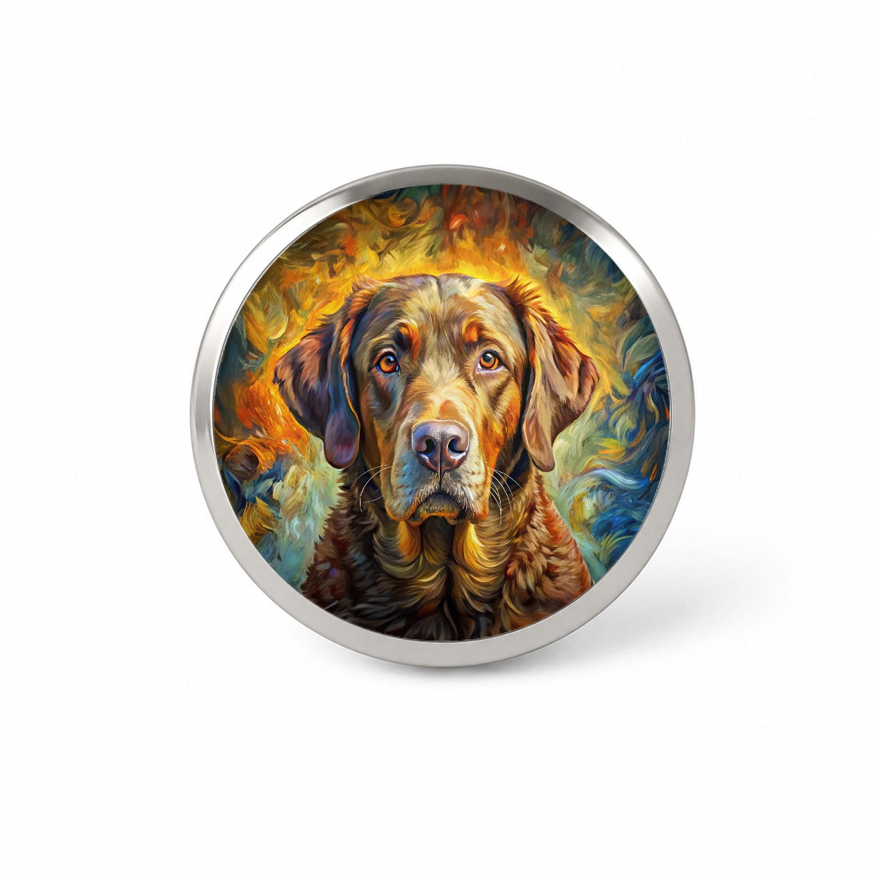 Chesapeake Bay Retriever Dog Expressionism Art Novelty Hat Backpack Lapel Pin