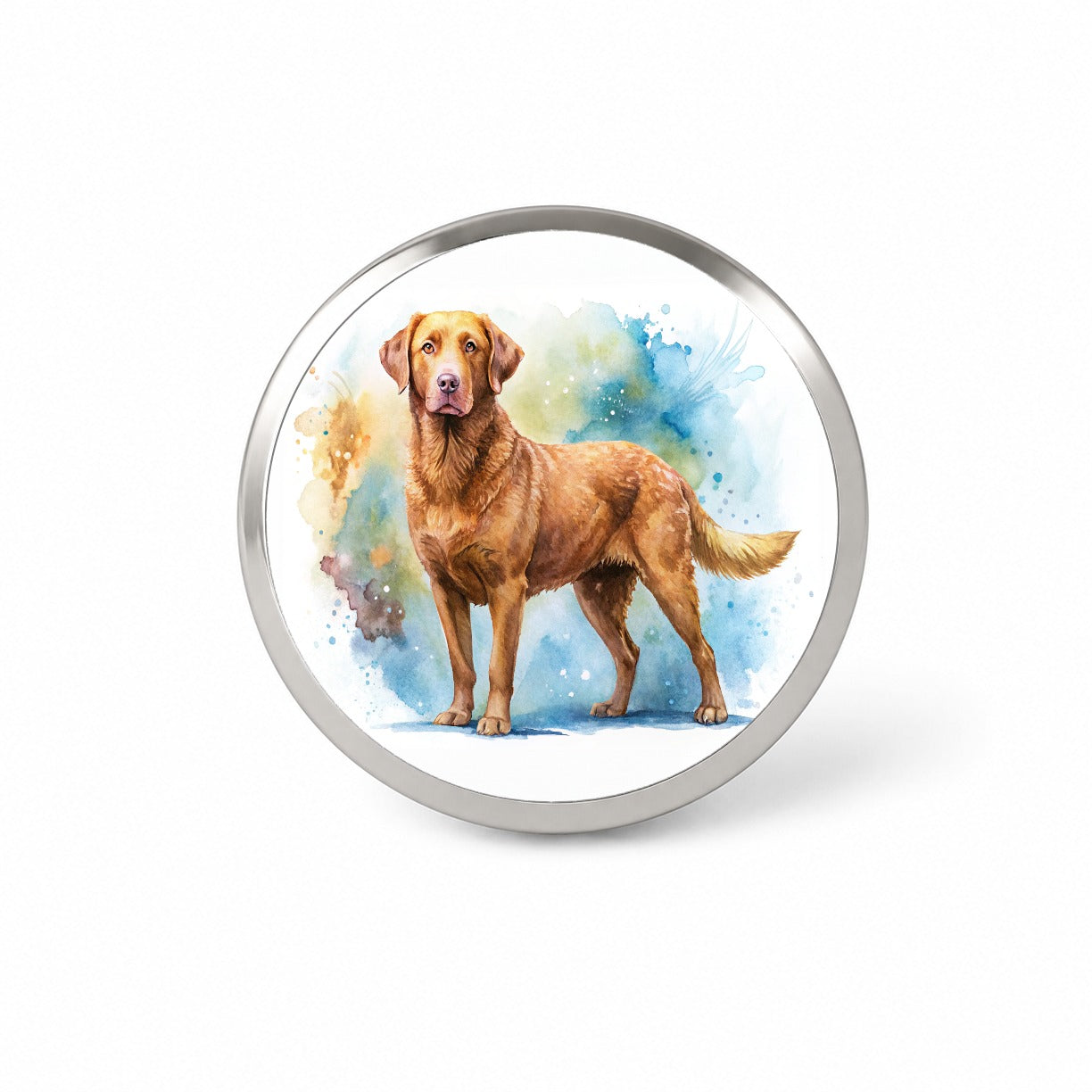 Chesapeake Bay Retriever Dog Watercolor Style Novelty Hat Backpack Lapel Pin