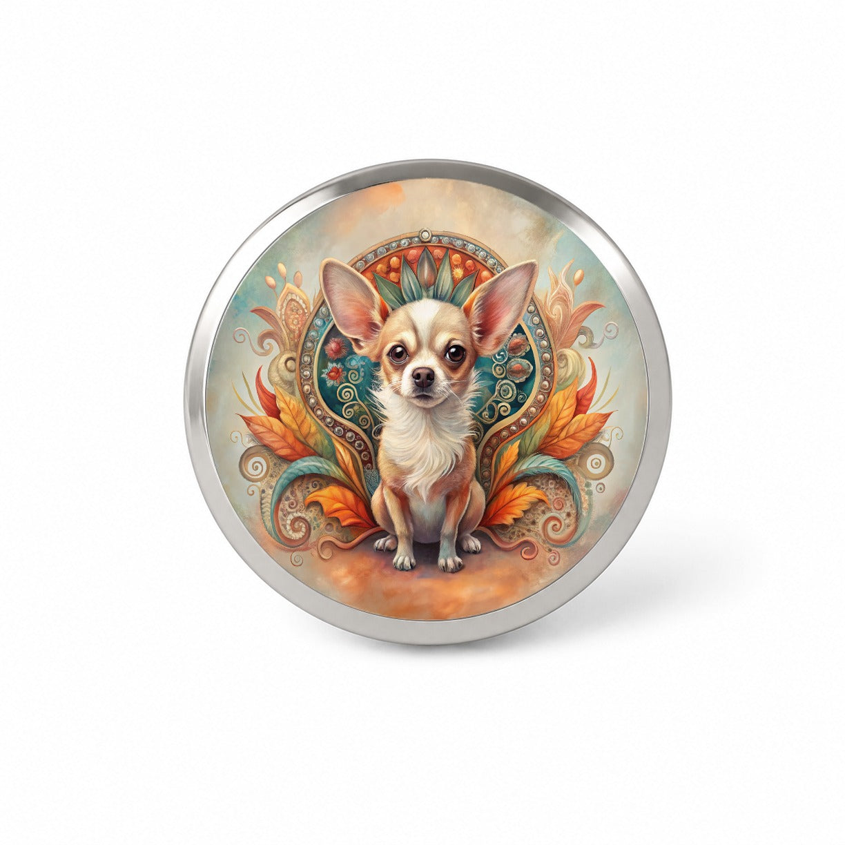 Chihuahua Dog Art Nouveau Novelty Hat Backpack Lapel Pin