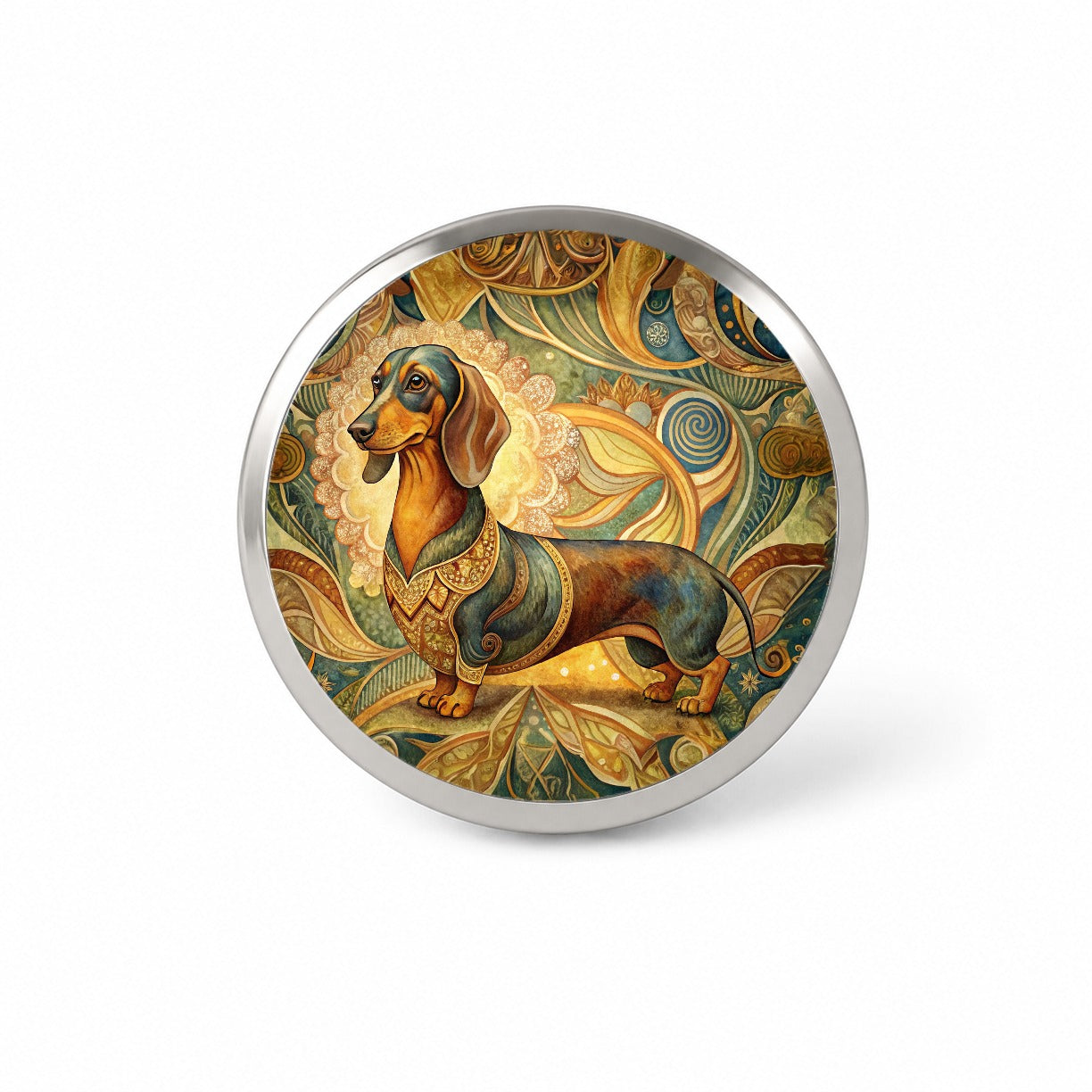 Dachshund Dog Art Nouveau Novelty Hat Backpack Lapel Pin