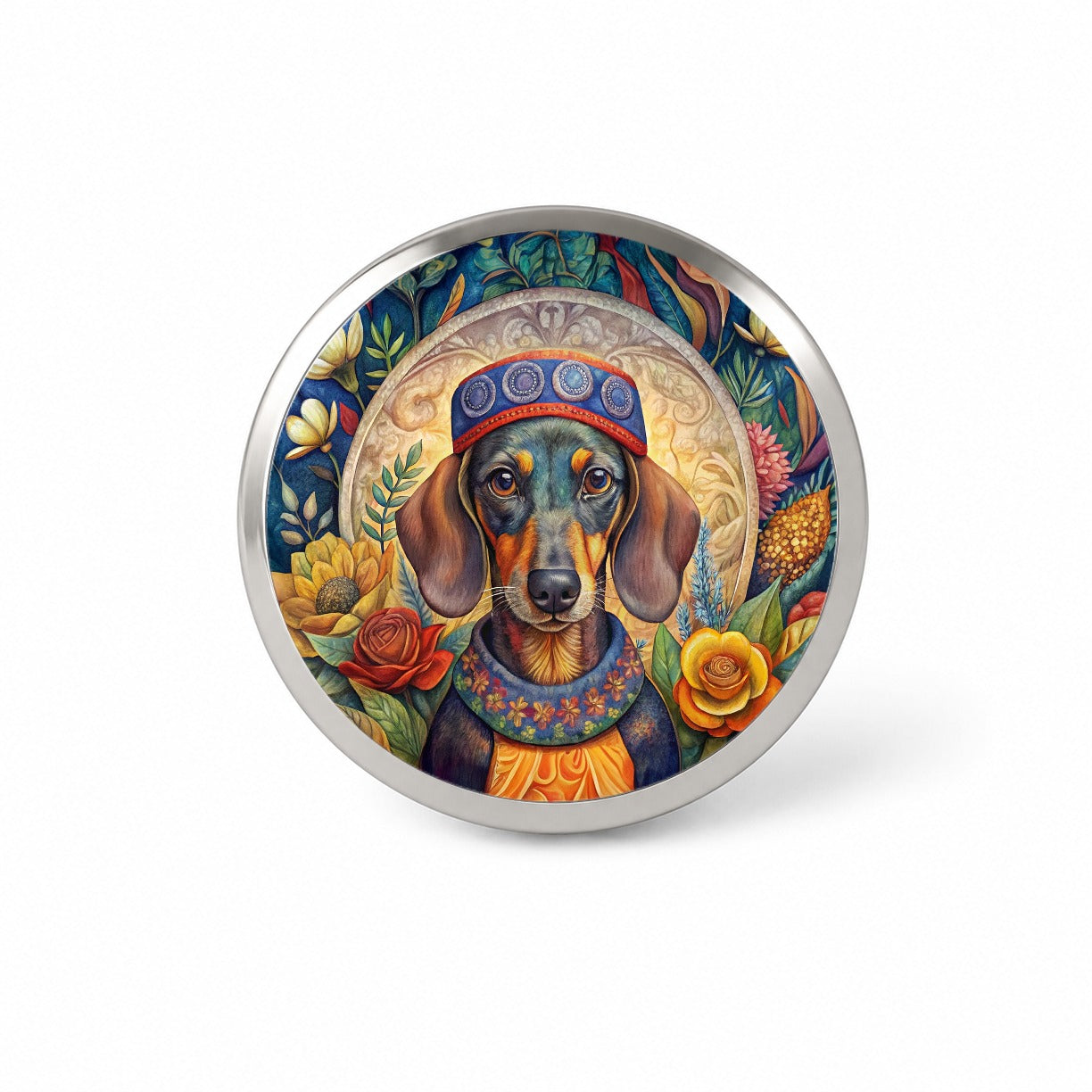 Dachshund Dog French Bohemian Art Novelty Hat Backpack Lapel Pin