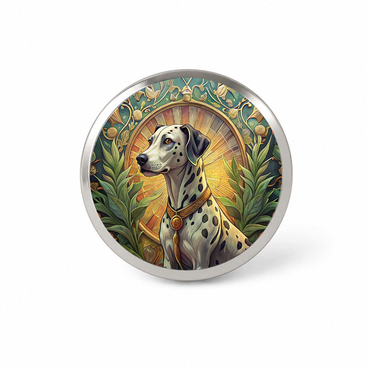Dalmatian Dog Art Nouveau Novelty Hat Backpack Lapel Pin