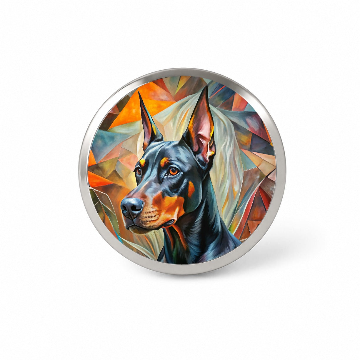 Doberman Pinscher Dog Abstract Art Novelty Hat Backpack Lapel Pin