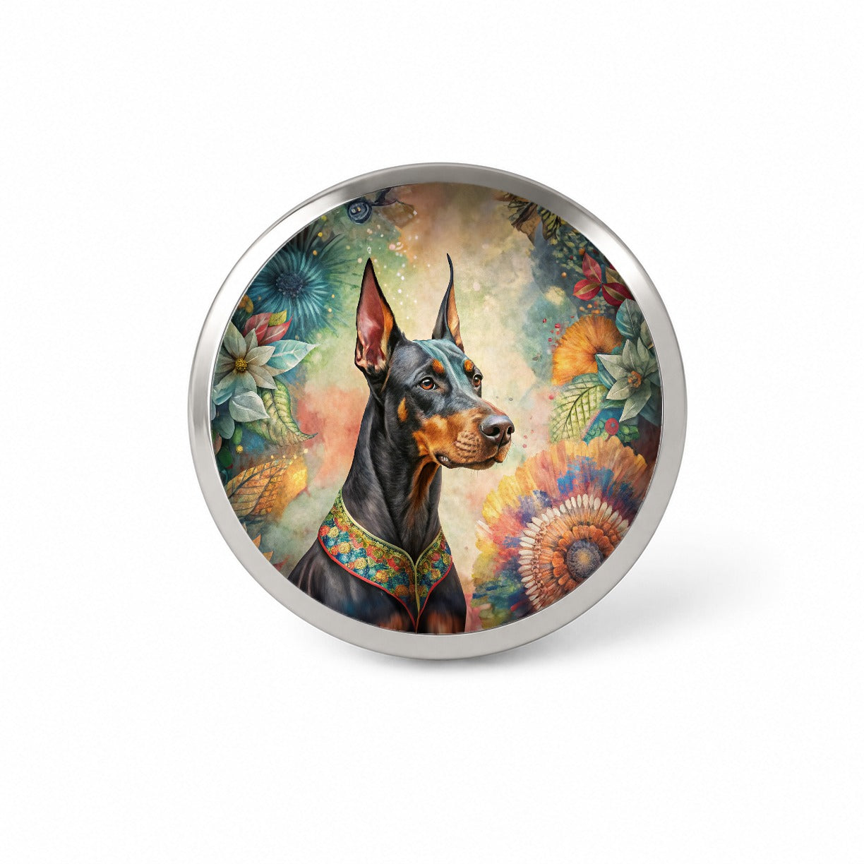 Doberman Pinscher Dog Bohemian Art Novelty Hat Backpack Lapel Pin