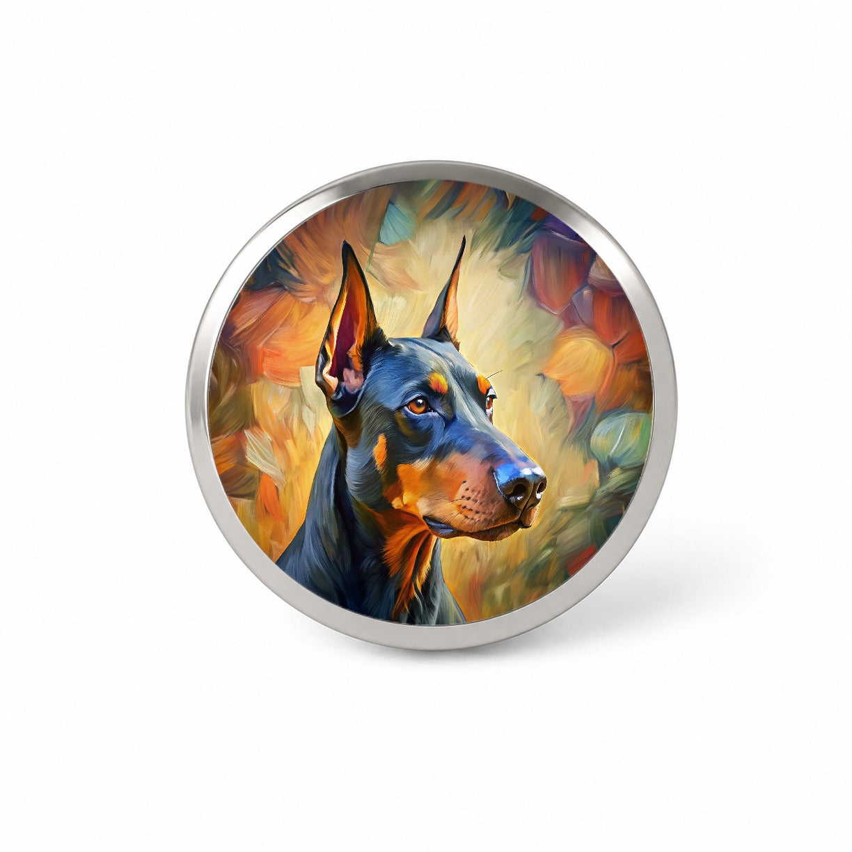 Doberman Pinscher Dog Expressionism Art Novelty Hat Backpack Lapel Pin