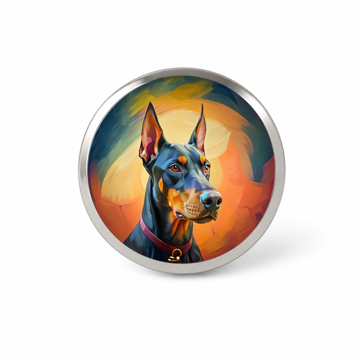 Doberman Pinscher Dog Pop Art Novelty Hat Backpack Lapel Pin