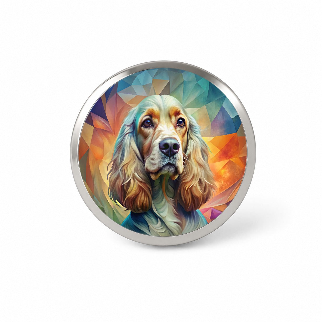 English Cocker Spaniel Dog Abstract Art Novelty Hat Backpack Lapel Pin