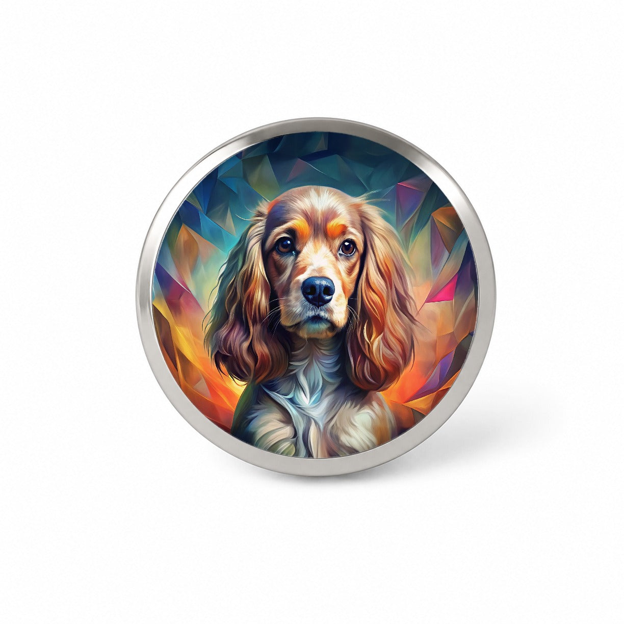 English Cocker Spaniel Dog Abstract Stylized Art Novelty Hat Backpack Lapel Pin