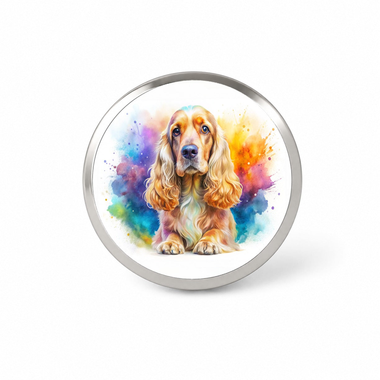 English Cocker Spaniel Dog Watercolor Style Novelty Hat Backpack Lapel Pin