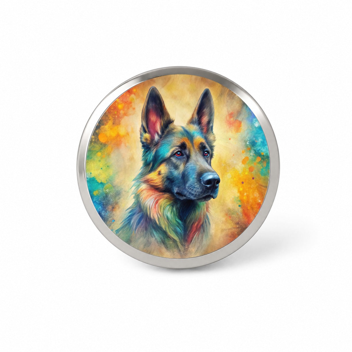 German Shepherd Dog Abstract Art Novelty Hat Backpack Lapel Pin