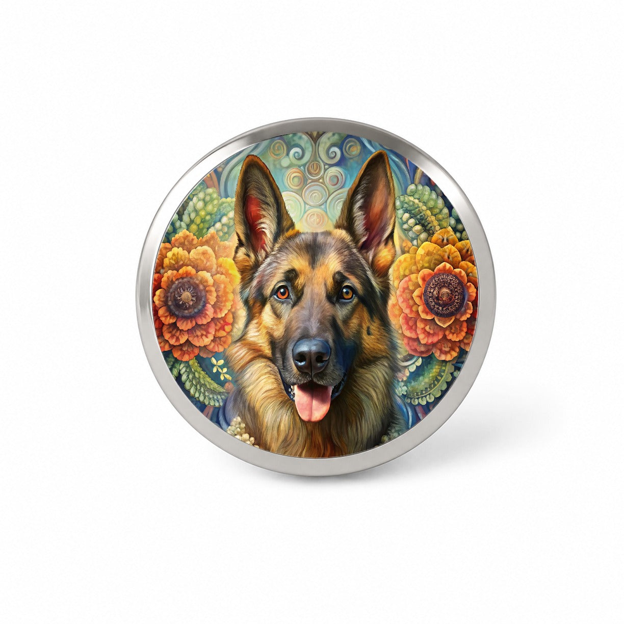 German Shepherd Dog Bohemian Art Novelty Hat Backpack Lapel Pin