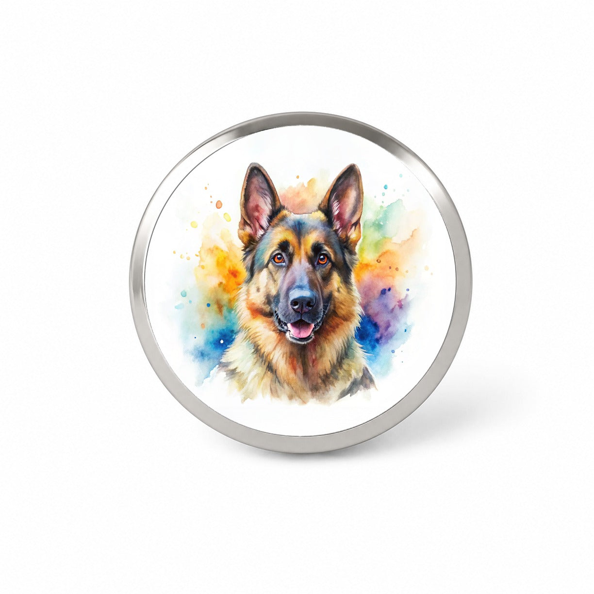 German Shepherd Dog Watercolor Style Novelty Hat Backpack Lapel Pin