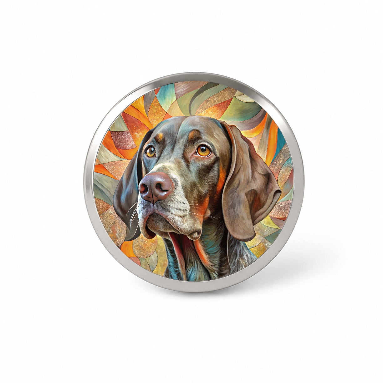 German Shorthaired Pointer Dog Abstract Art Novelty Hat Backpack Lapel Pin