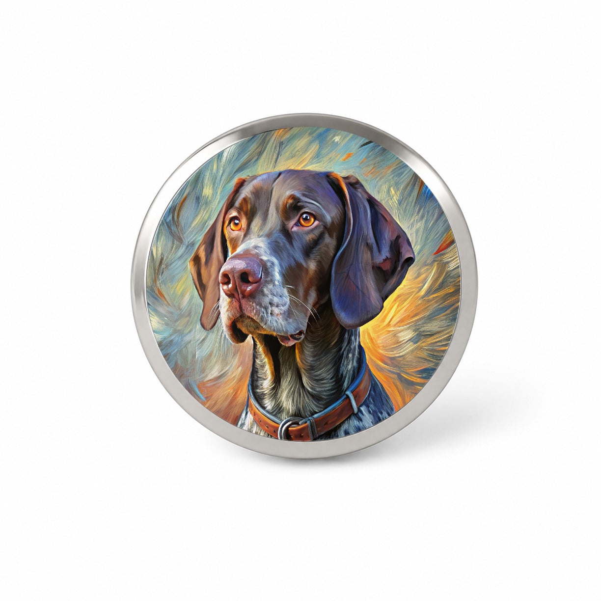German Shorthaired Pointer Dog Expressionism Art Novelty Hat Backpack Lapel Pin