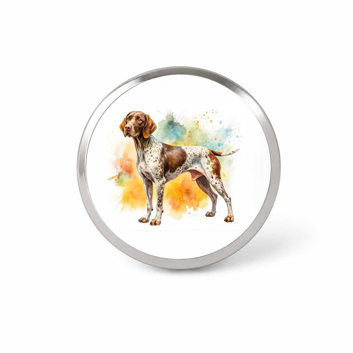 German Shorthaired Pointer Dog Watercolor Style Novelty Hat Backpack Lapel Pin