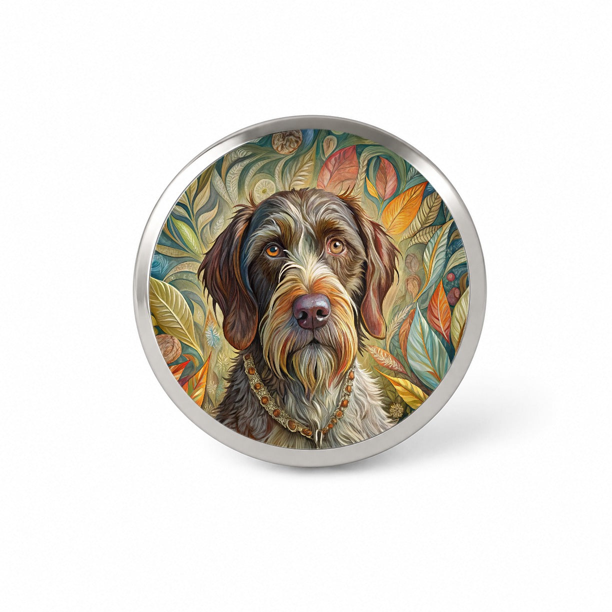 German Wirehaired Pointer Dog French Bohemian Art Novelty Hat Backpack Lapel Pin