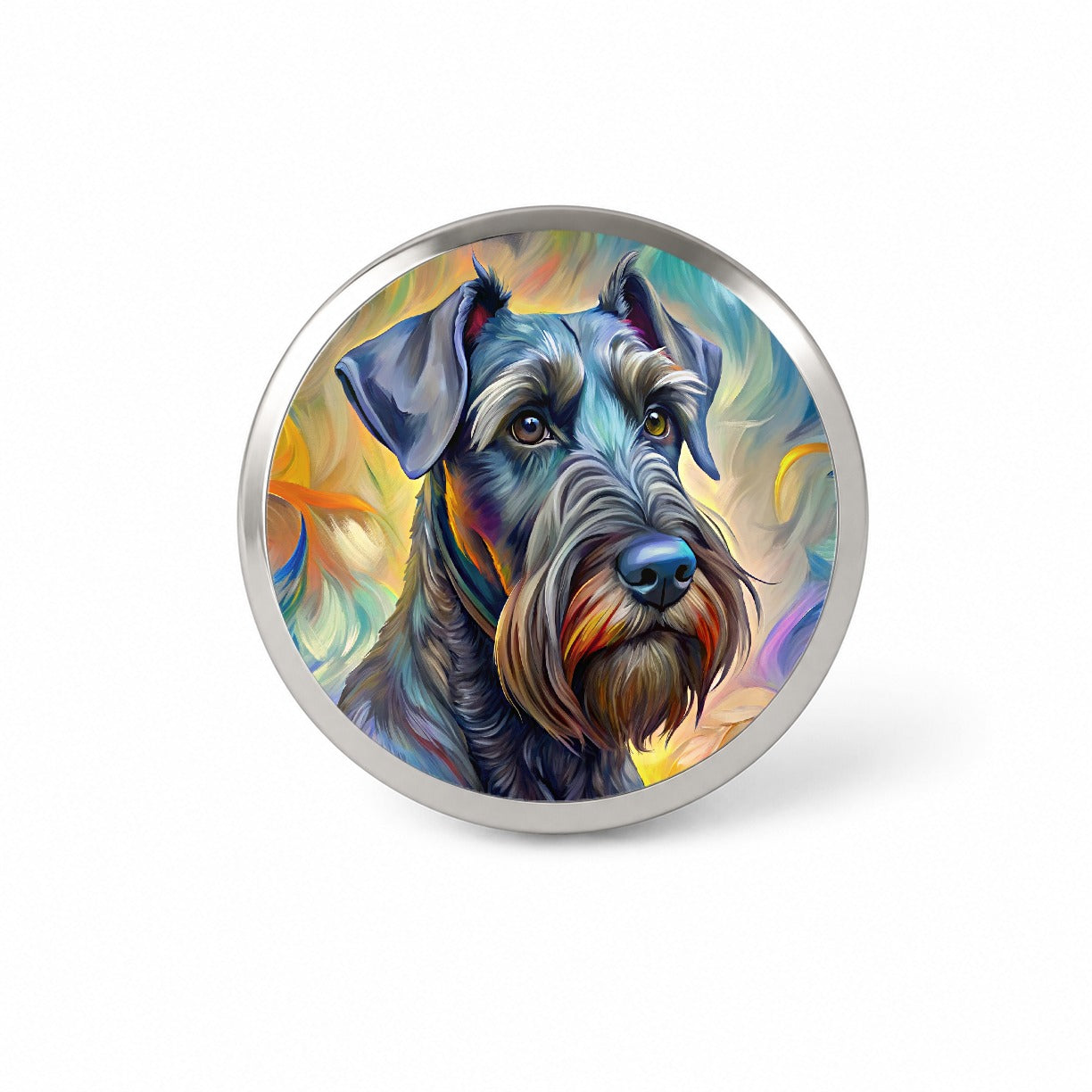 Giant Schnauzer Dog Expressionism Art Novelty Hat Backpack Lapel Pin