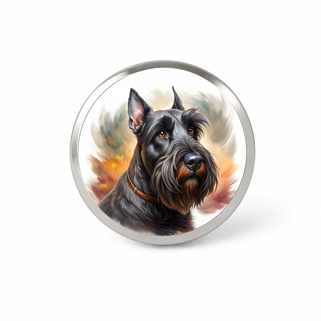 Giant Schnauzer Dog Illustration Novelty Hat Backpack Lapel Pin