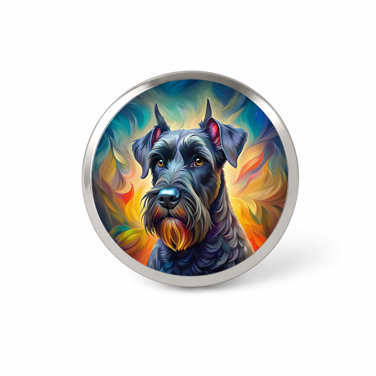 Giant Schnauzer Dog Pop Art Novelty Hat Backpack Lapel Pin