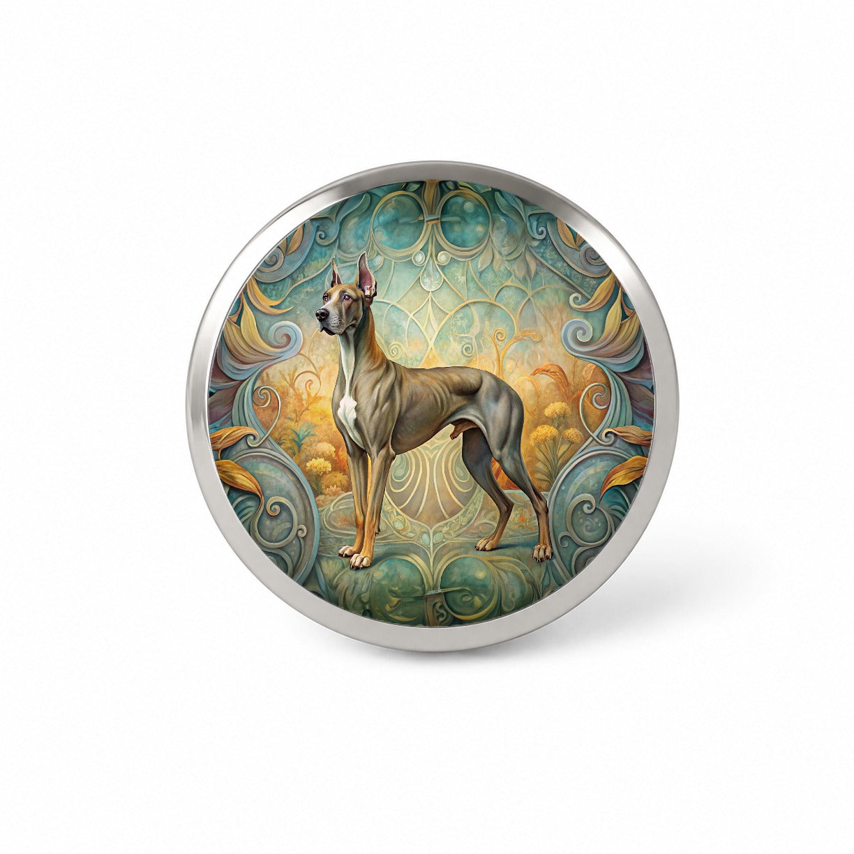 Great Dane Dog Art Nouveau Novelty Hat Backpack Lapel Pin