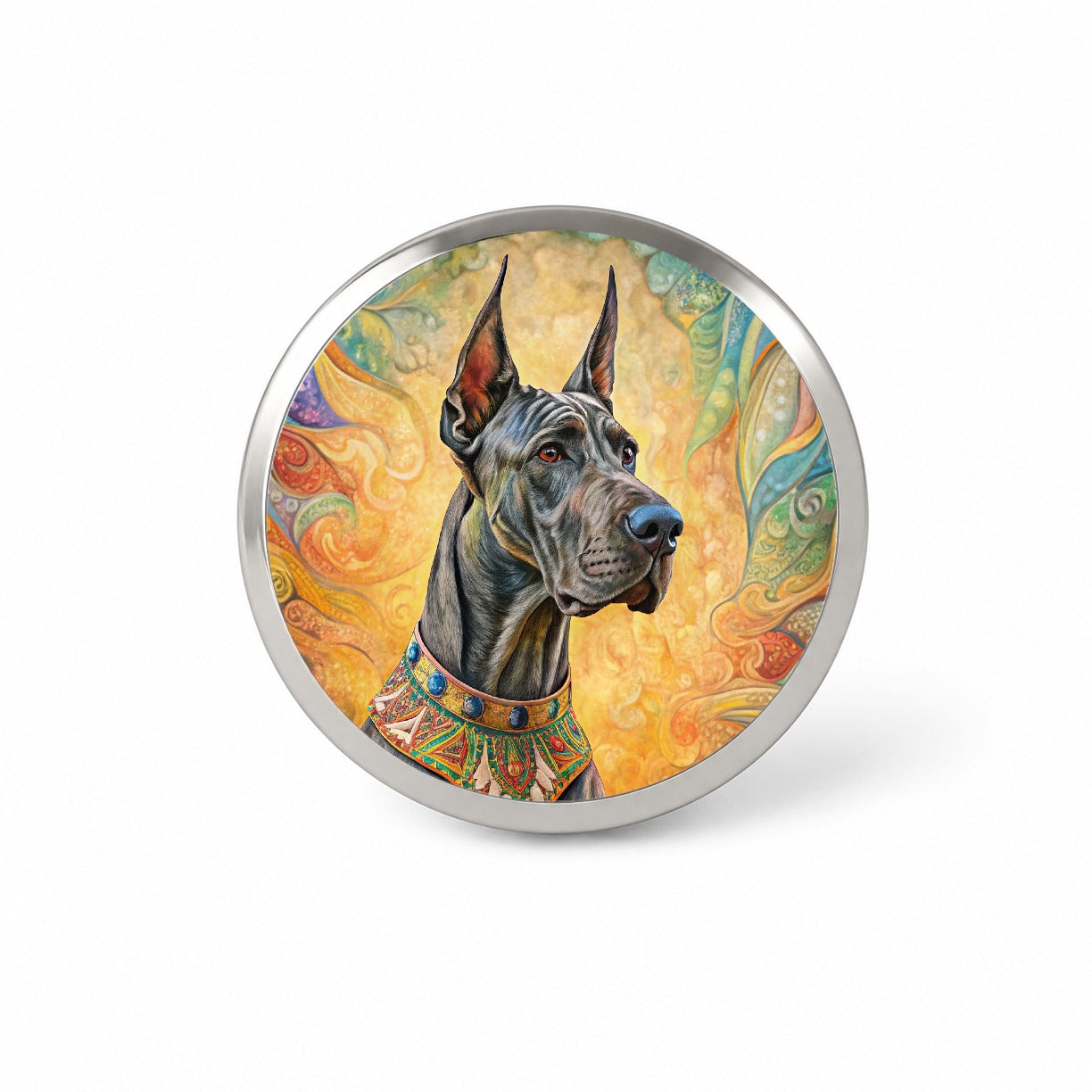 Great Dane Dog Bohemian Art Novelty Hat Backpack Lapel Pin