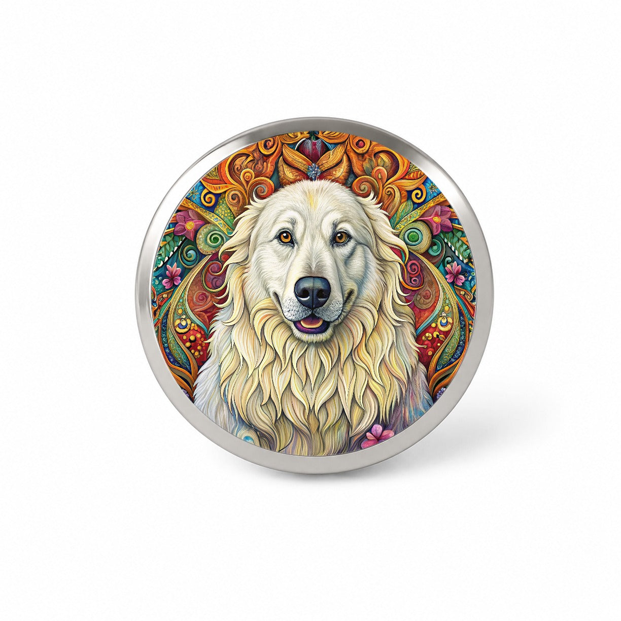Great Pyrenees Dog Bohemian Art Novelty Hat Backpack Lapel Pin