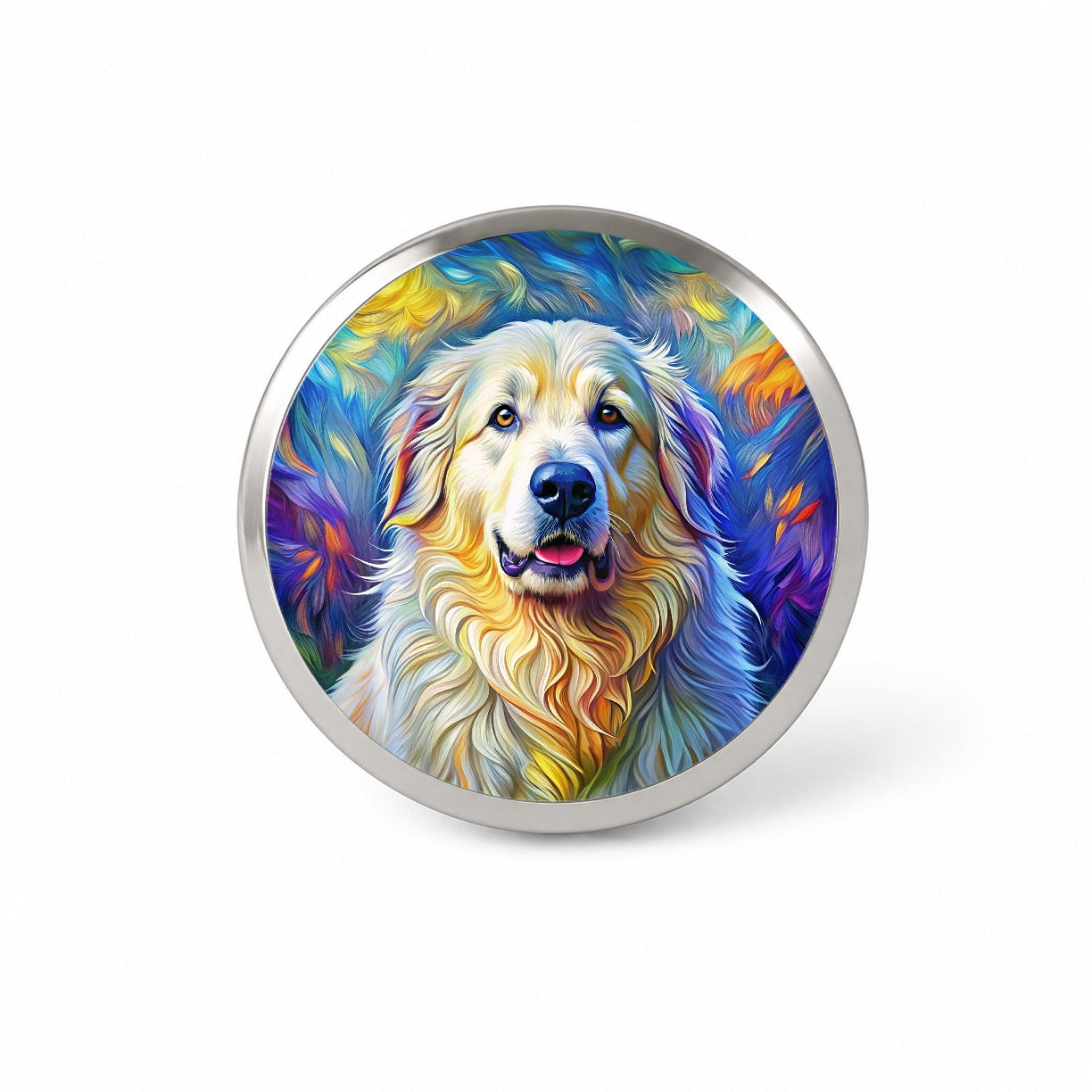 Great Pyrenees Dog Expressionism Art Novelty Hat Backpack Lapel Pin