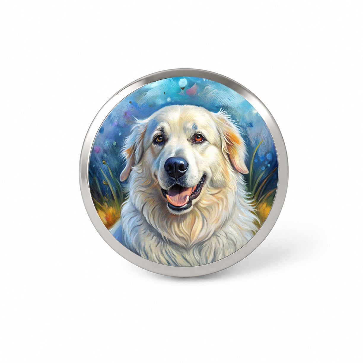 Great Pyrenees Dog Illustration Novelty Hat Backpack Lapel Pin
