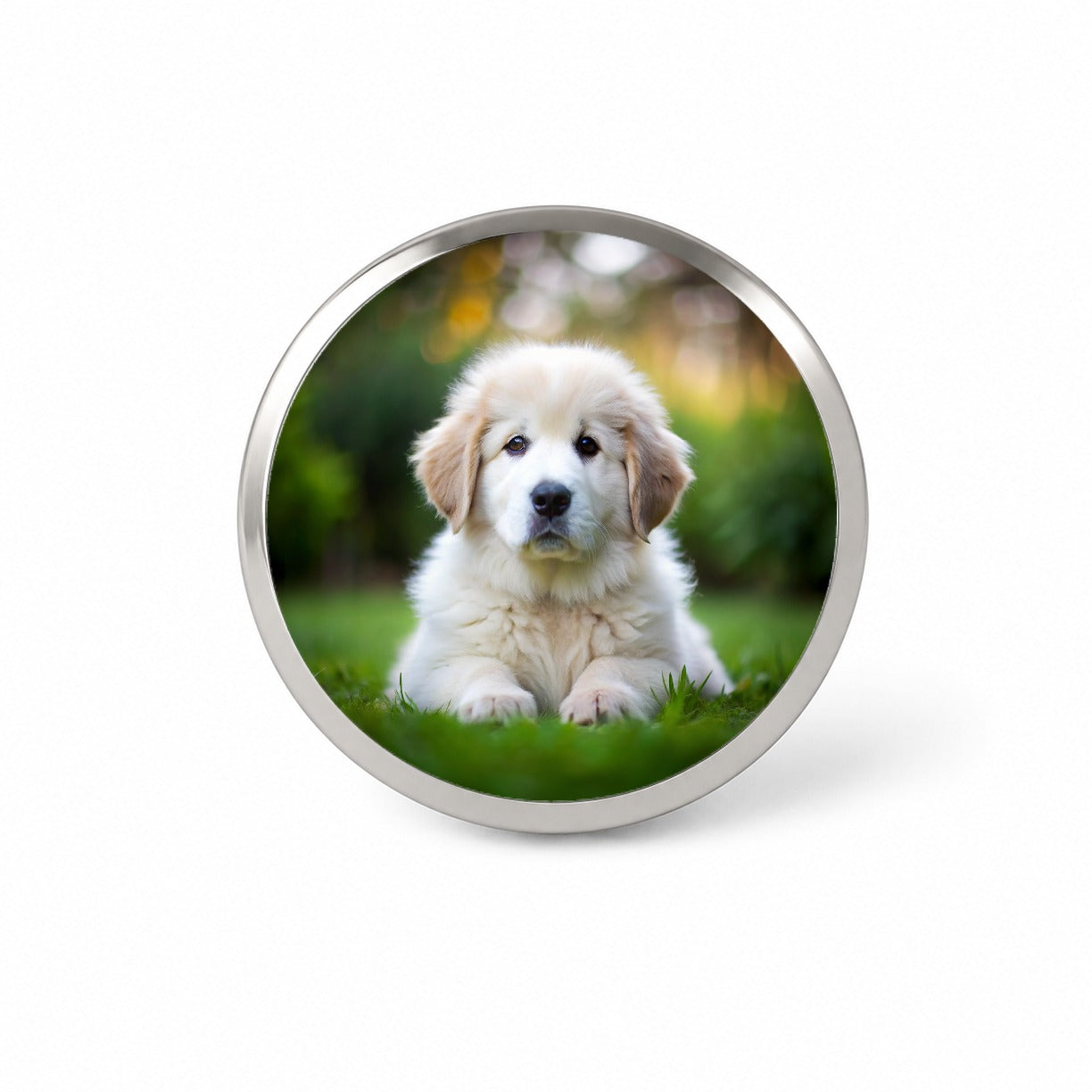 Great Pyrenees Dog Puppy Photo Novelty Hat Backpack Lapel Pin