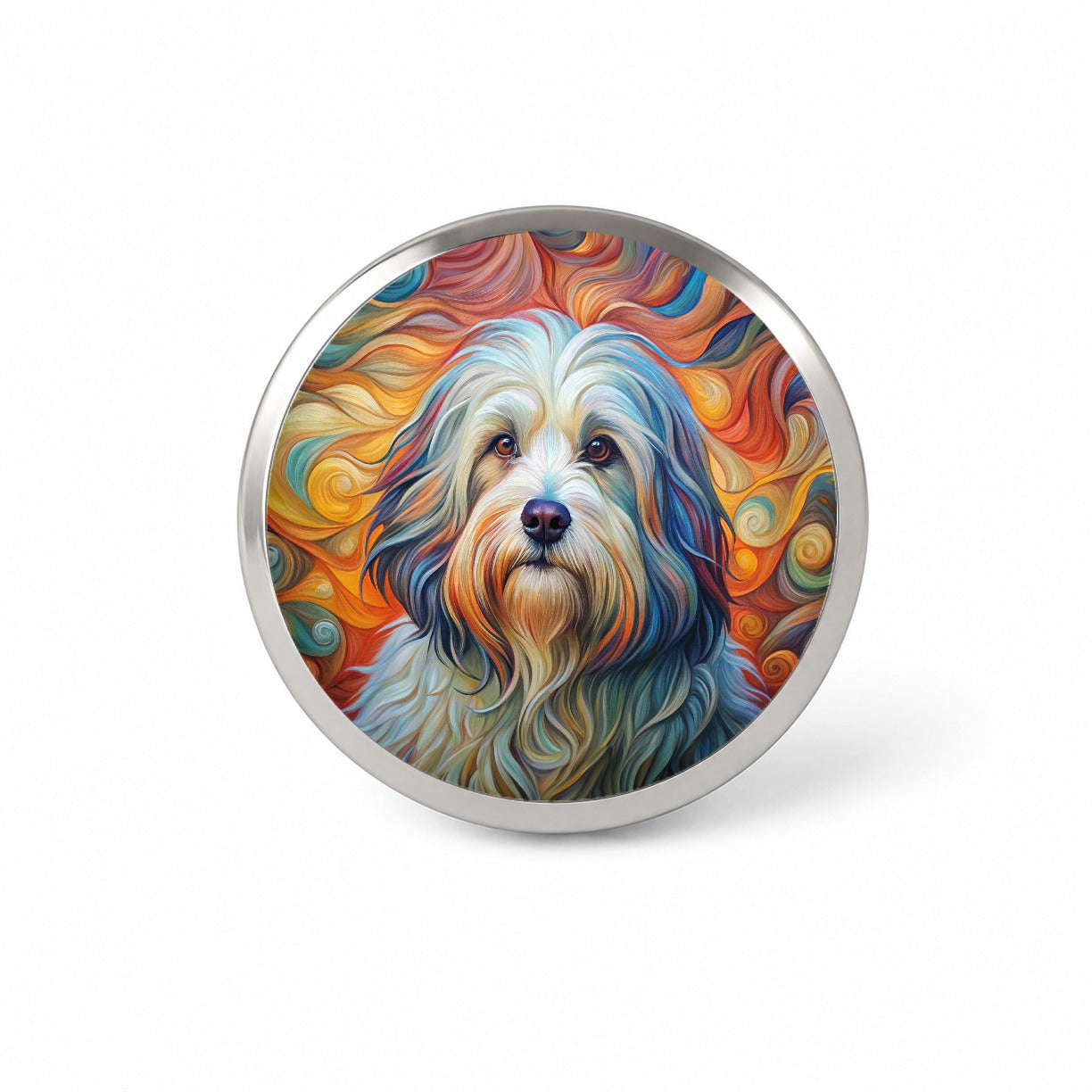 Havanese Dog Abstract Art Novelty Hat Backpack Lapel Pin
