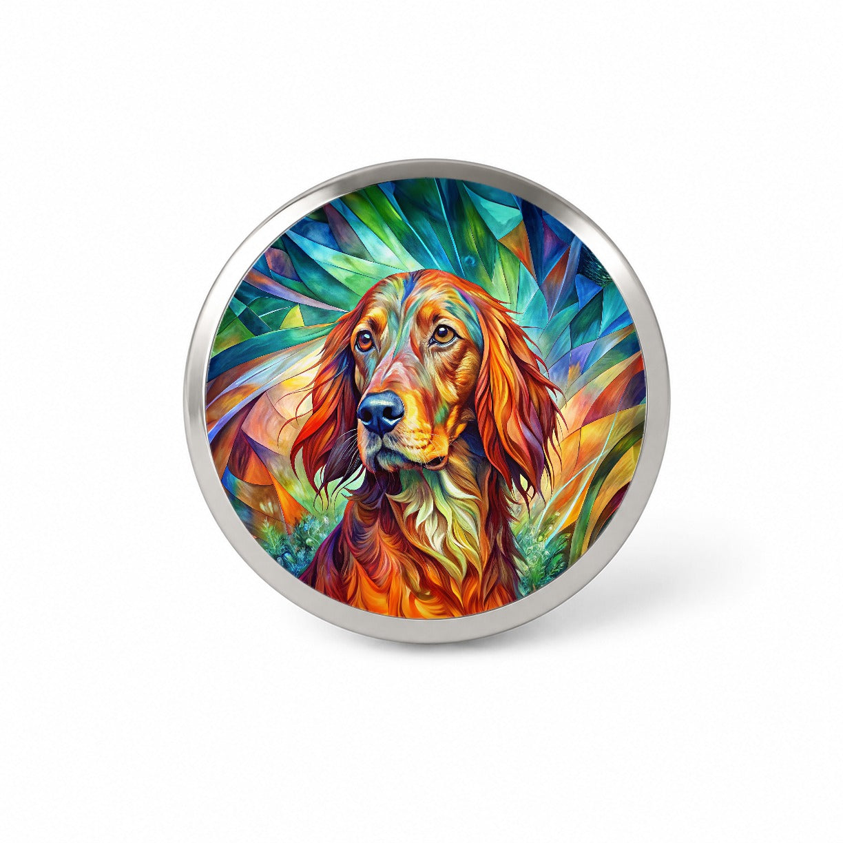 Irish Setter Dog Abstract Art Novelty Hat Backpack Lapel Pin