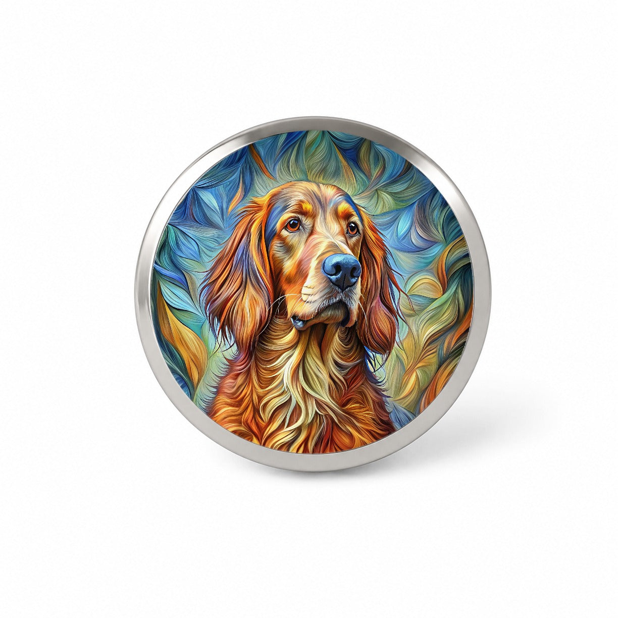 Irish Setter Dog Abstract Stylized Art Novelty Hat Backpack Lapel Pin