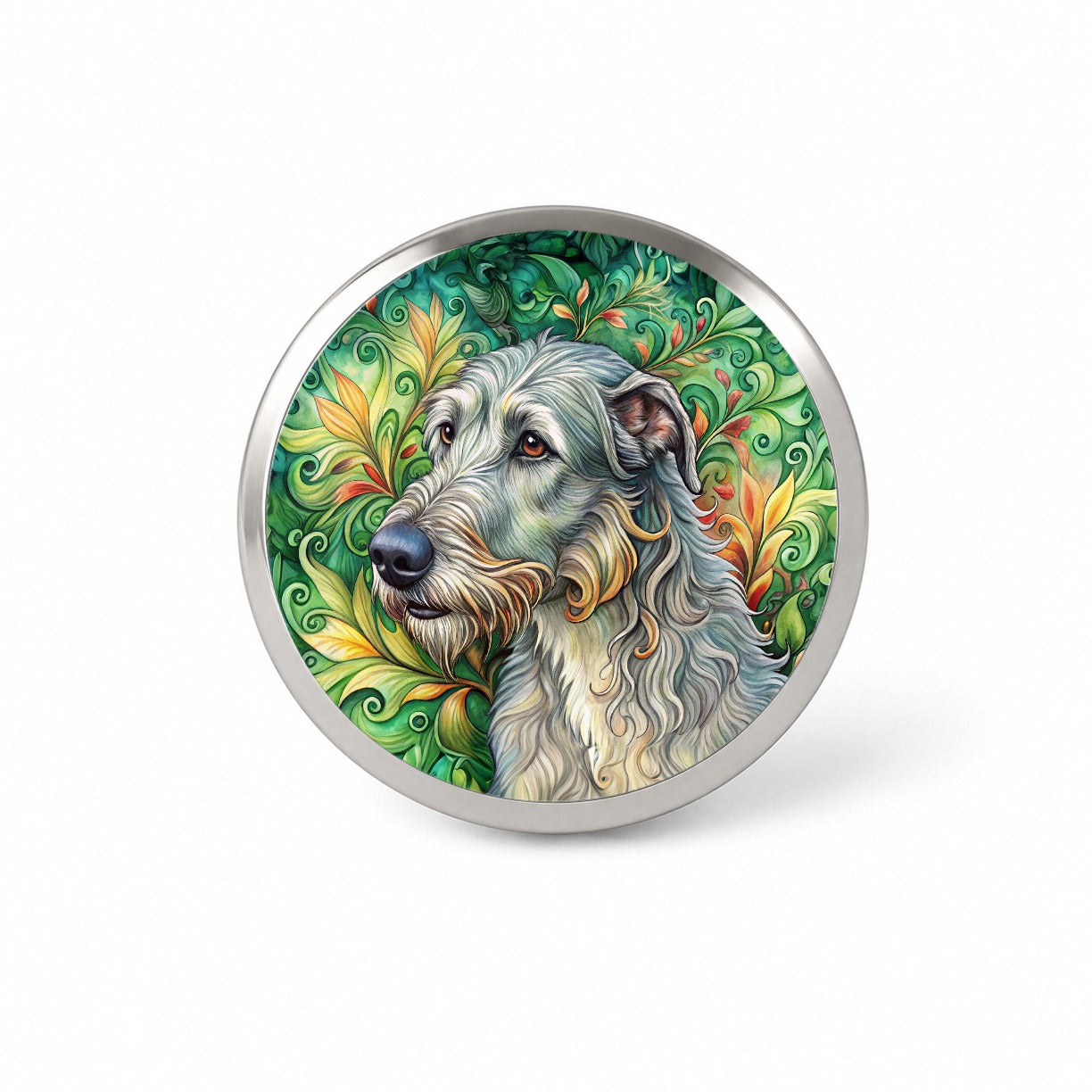 Irish Wolfhound Dog Art Nouveau Novelty Hat Backpack Lapel Pin
