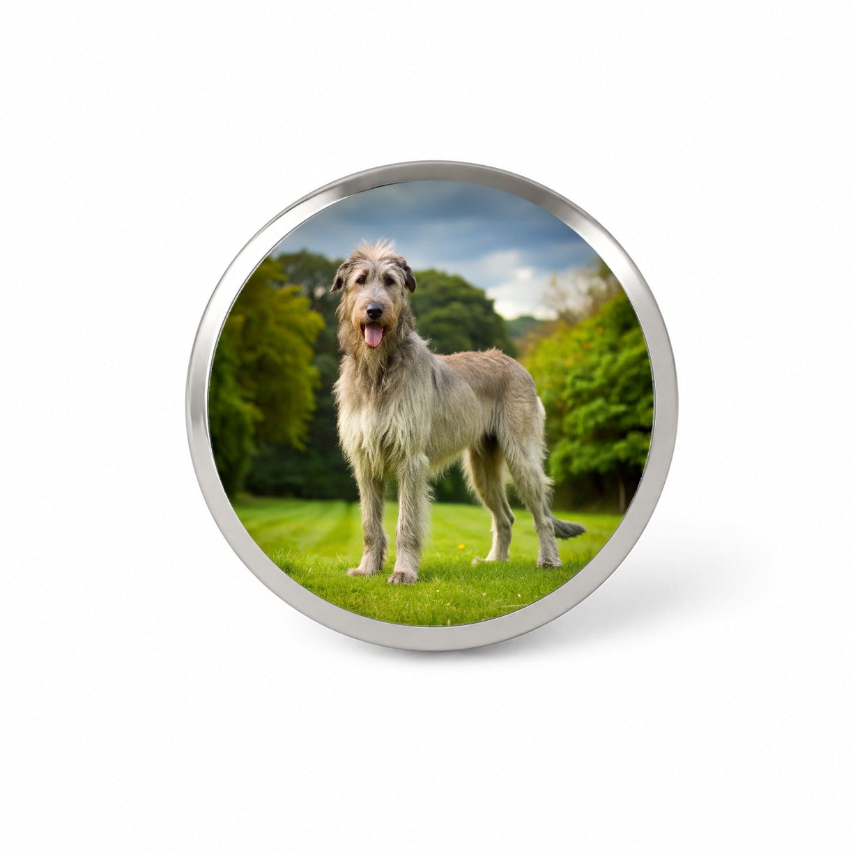 Irish Wolfhound Dog Photo Novelty Hat Backpack Lapel Pin