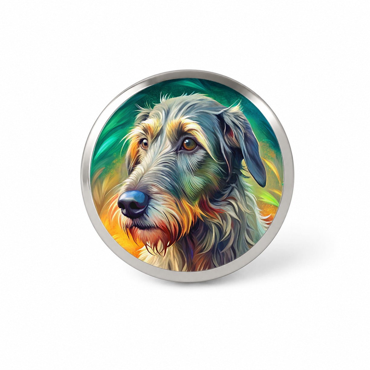 Irish Wolfhound Dog Pop Art Novelty Hat Backpack Lapel Pin