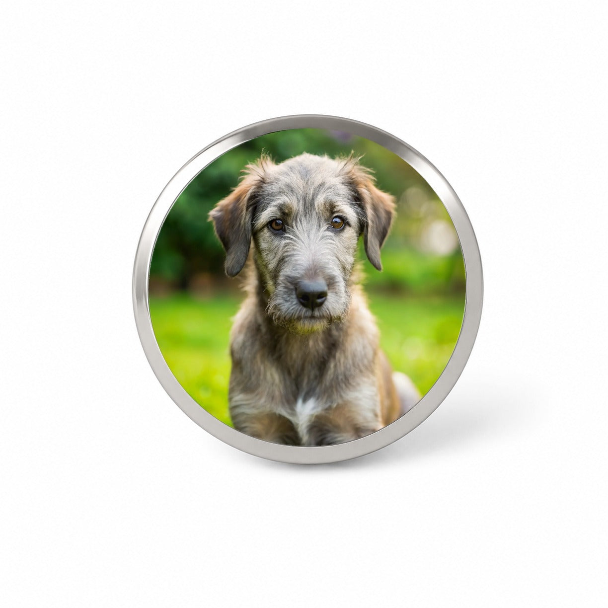 Irish Wolfhound Dog Puppy Photo Novelty Hat Backpack Lapel Pin