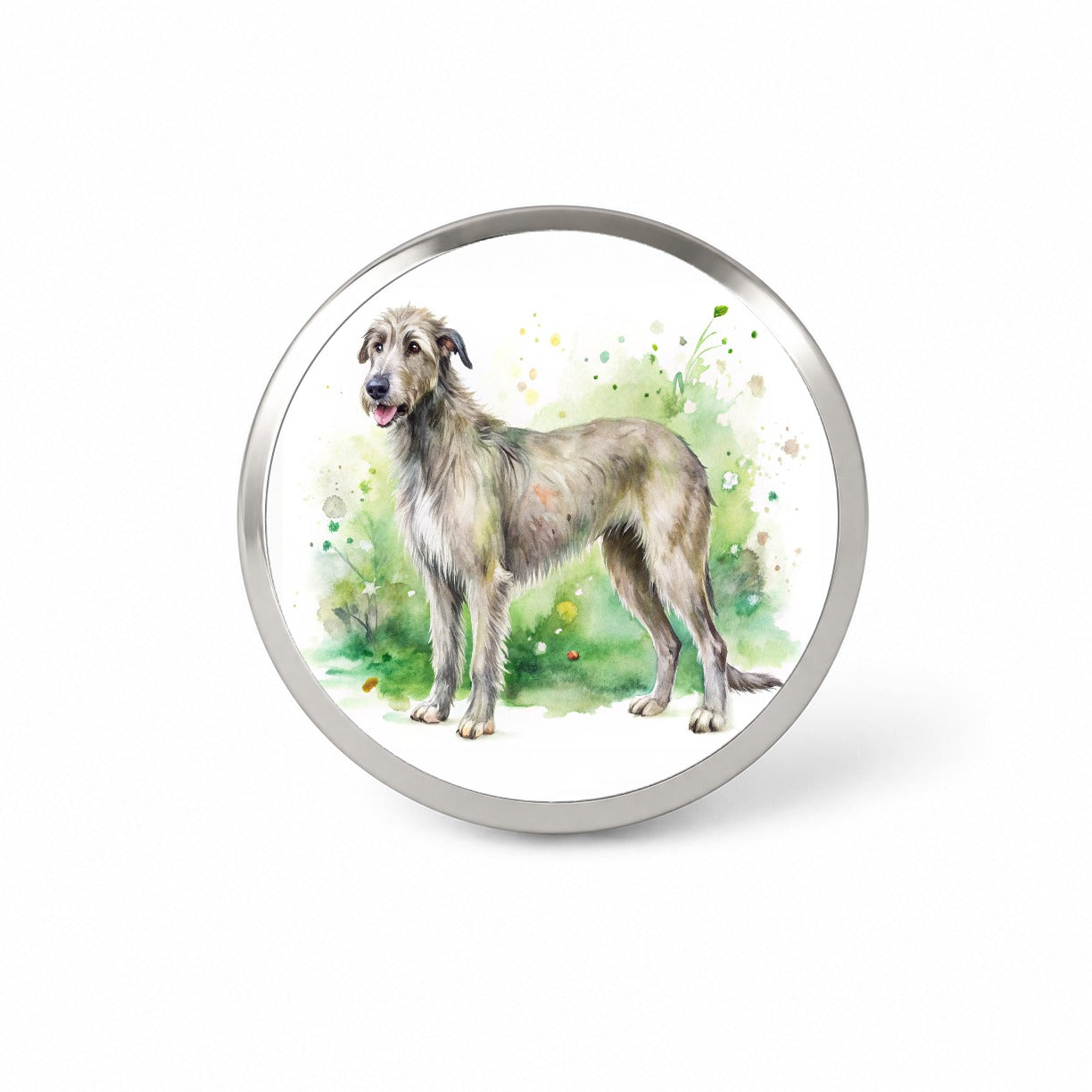 Irish Wolfhound Dog Watercolor Style Novelty Hat Backpack Lapel Pin